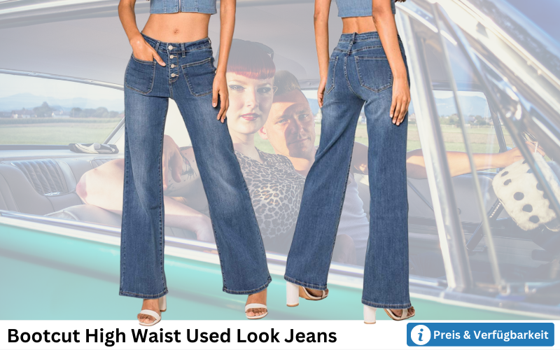 Bootcut High Waist Used Look Jeans